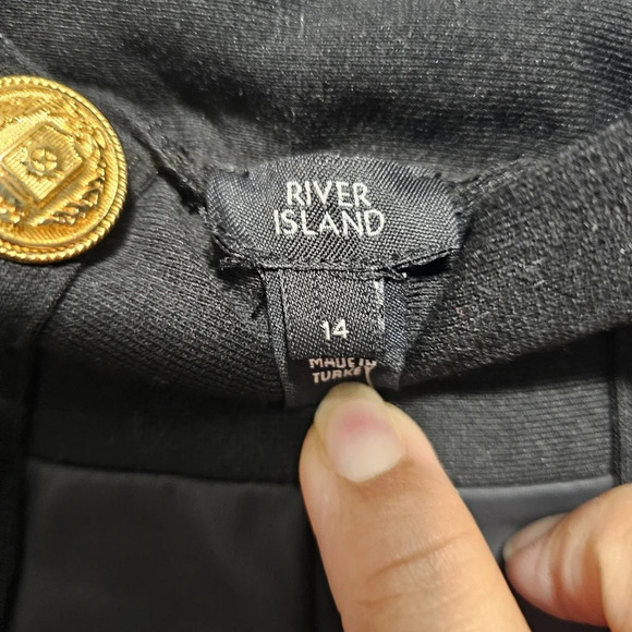 River Island High Rise Button Front Faux-Leather Leggings Black Size US 10 - Picture 4 of 9